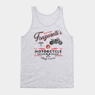 Fonzy Motorcycle Repair & Service Worn Lts Tank Top